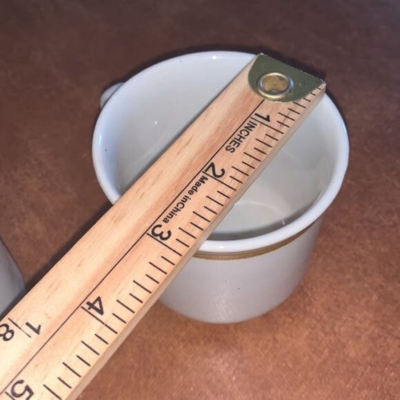 Restaurant Coffee Mugs 3" Tall 3.25" Diameter White With Brown Band - Picture 7 of 7